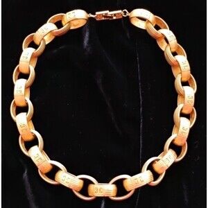 Vtg Givenchy Necklace Paris Runway Statement Chunky Chain Gold Plated Estate